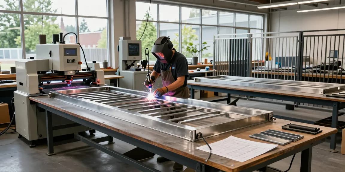Custom metalwork Vancouver artisans creating unique steel designs in a modern workshop
