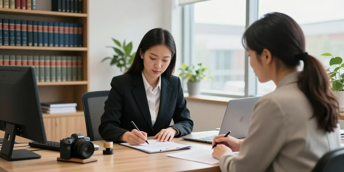 Licensed notary public assisting client in Brampton, Ontario, showcasing botary near me services in a professional office.