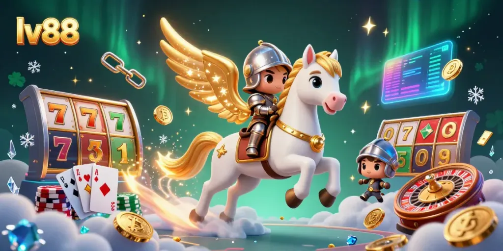 Experience thrilling gaming action with lv88, featuring celestial characters and vibrant gambling themes.