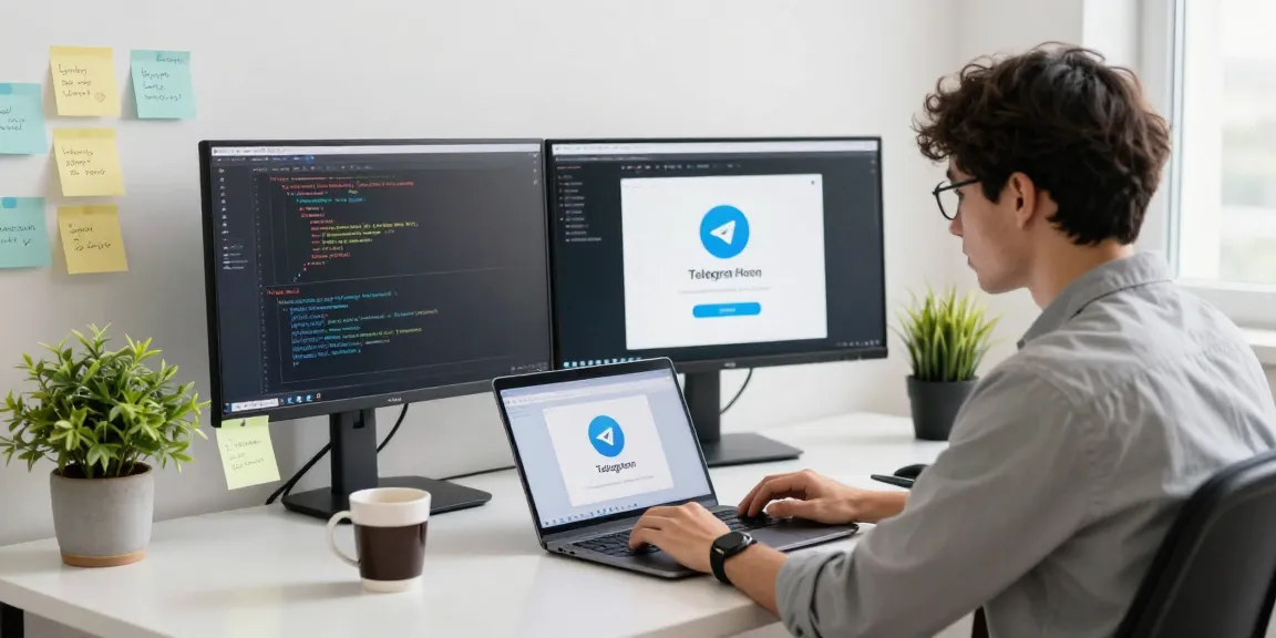Optimize your messaging experience with Telegram download in a modern tech workspace.