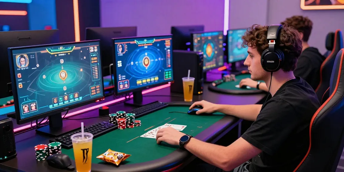 Engaged player experiencing the thrill of 68gamebai online poker with dynamic graphics and gaming accessories.