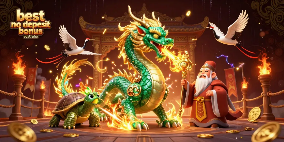 Experience the best no deposit bonus Australia with vibrant 3D casino characters and elements prominently displayed.
