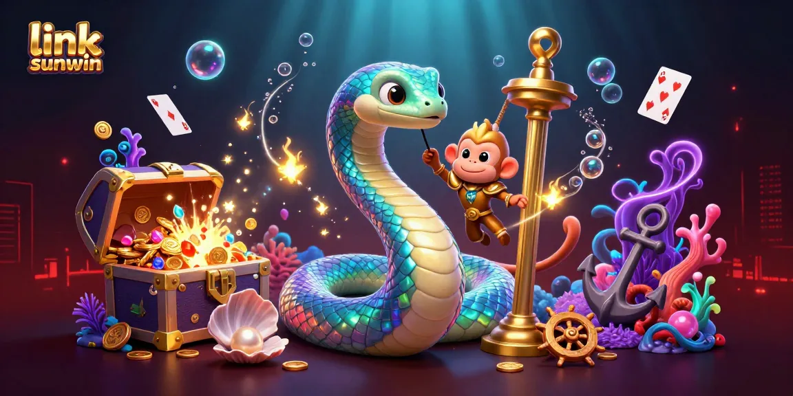 Experience the thrill of gaming with link sunwin featuring a vibrant 3D serpent and monkey king in action.