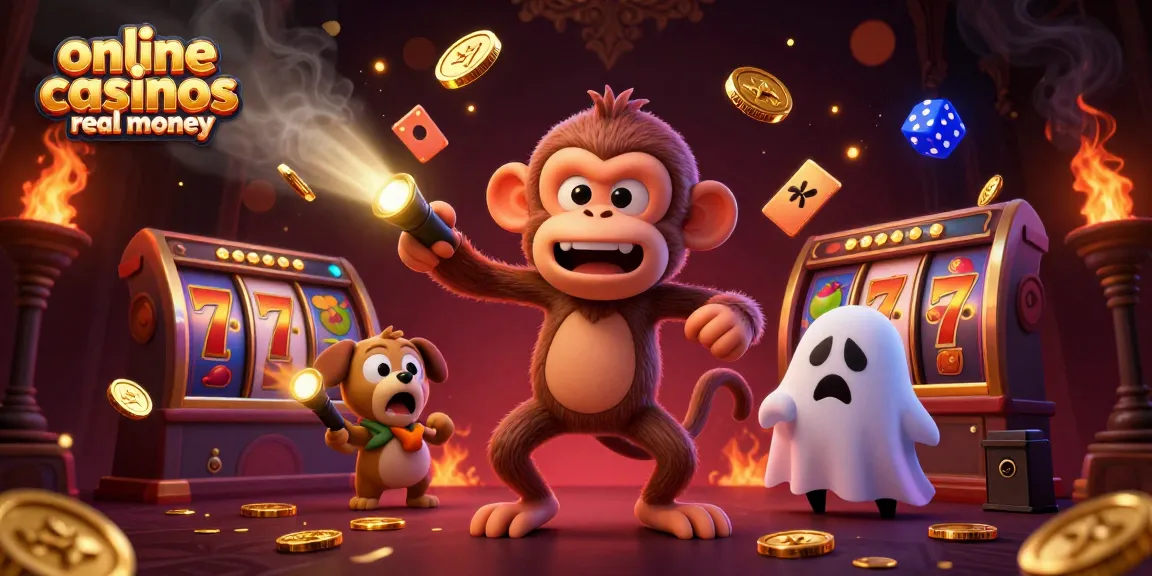 Experience thrills at online casinos real money with a poltergeist monkey and ghost-hunter puppy!