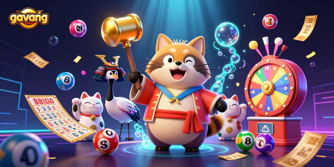 Experience the thrill of gavang with a vibrant 3D illustration of luck and fortune in a dynamic casino scene.
